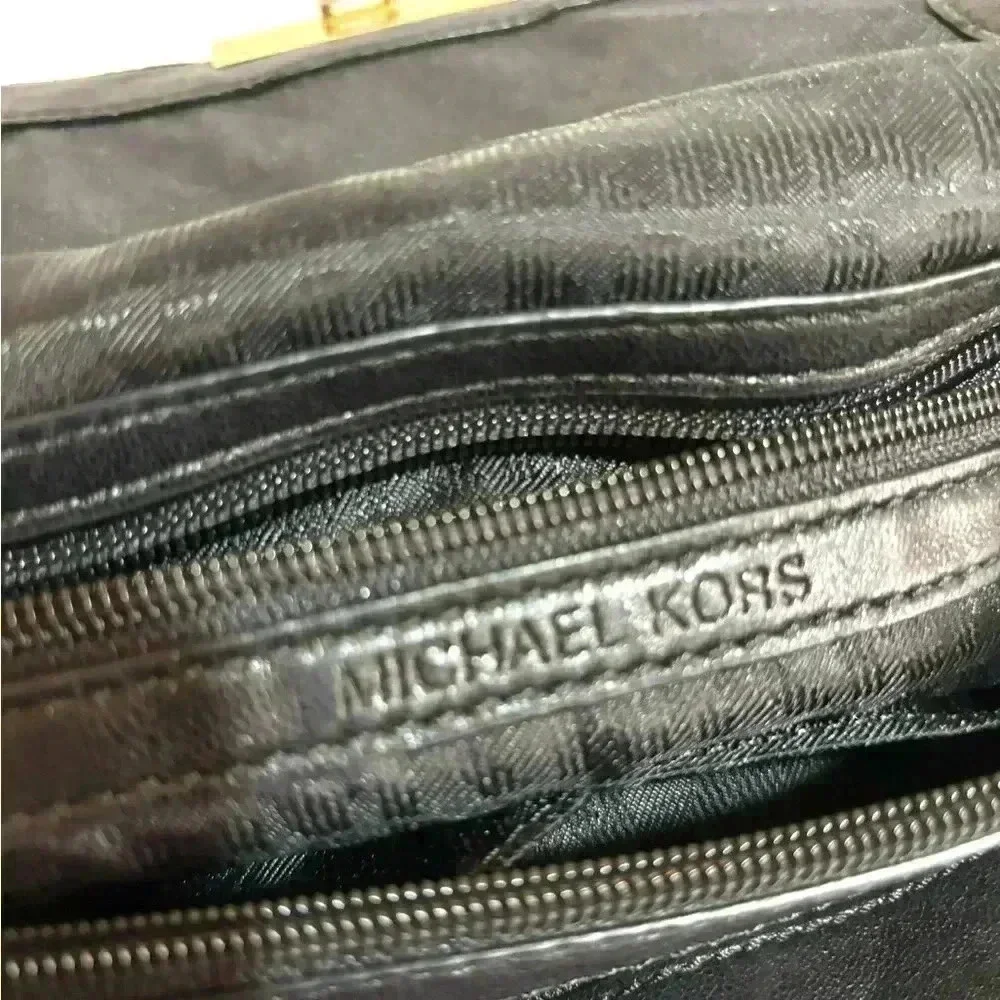 Michael Kors black quilted leather crossbody handbag